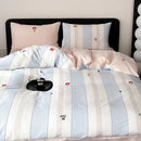 GobekUsa Embroidered Cotton Duvet Cover Set, King Size Bedding Set with Soft Bed Sheet