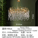 GobekUsa Golden Crystal Tree Ceiling Chandelier, Luxury Aluminum Art Fixture