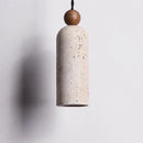 GobekUsa LED Pendant Lamp Yellow Travertine Wood Hanging Light Fixture Luminaire