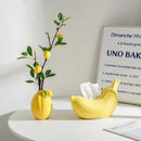 GobekUsa Lemon Flower Vase: Ceramic Vase for Home Decoration and Floral Arrangements