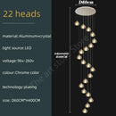 GobekUsa Crystal LED Ceiling Chandelier: Modern Spiral Kitchen Staircase Home Decoration Light