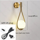 GobekUsa Glass Ball LED Wall lamp Nordic Modern Minimalist Bedroom Lighting Fixtures