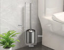 GobekUsa Black Aluminum Toilet Brush Holder Set with Scrub Brush