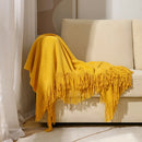 GobekUsa Knitted Nordic Sofa Blanket - Soft Wool Blend Bed End Towel for Hotel Bedroom Decor