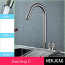 GobekUsa Black Kitchen Faucet: Flexible Pull Out 3 Nozzle Mixer Tap