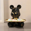 GobekUsa Graffiti Bear Figurine Statue Key Shelf Decor - Modern Table Sculpture