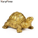 GobekUsa Brass Turtle Feng Shui Statue for Wealth Luck - Home & Office Decor