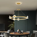 GobekUsa Gold Butterfly LED Round Ceiling Chandelier for Living Room and Bedroom