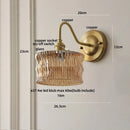 GobekUsa Clear Glass Wall Sconce LED Lights Modern Nordic Copper Bedside Lamp