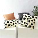 GobekUsa Black/White Flower Cow Pattern Plush Cushion Cover 50x50 - Double Sided Print