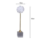 GobekUsa Crystal Flower Glass Craft Hyalinite Sculpture Metal Decor Figurine