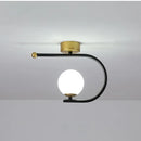 GobekUsa Gold Glass LED Ceiling Light Simple Home Decor Living Room Bedroom Fixture