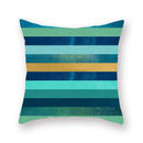 GobekUsa Geometric Leaf Flower Pillowcase Teal Blue Sofa Car Home Decor Throw Cover