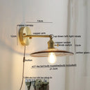 GobekUsa Glass Copper LED Wall Lamp with Knob Switch for Modern Home Decor