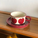 GobekUsa Fruits Pattern Porcelain Coffee Mug Set for Dining Table and Afternoon Tea