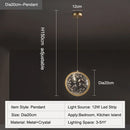 GobekUsa Crystal Pendant Chandelier for Dining Room, Kitchen, Restaurant, Bar - Modern LED Luxury Lighting
