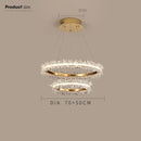 GobekUsa Gold Crystal Ring Chandelier for Living Room and Restaurant Décor