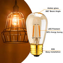 GobekUsa 1W Dimmable E27 LED Edison Bulb ST45 Amber Glass 10-Pack