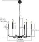 GobekUsa LED Gold & Black Candle Chandelier: Modern American Living Room Hanging Light