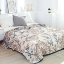 GobekUsa 100% Cotton Gauze Summer Blanket - Soft Floral Throws for Sofa and Bed