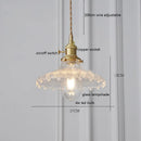 GobekUsa Green Glass LED Pendant Lamp with Copper Wood Handle for Modern Nordic Home Decor