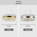 GobekUsa Crystal Chandelier: Modern LED Chrome Gold Lighting for Living Room Bedroom Kitchen