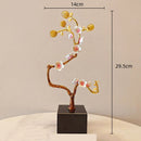 GobekUsa Golden Tree Crystal Ball Statue Metal Decor Figurine