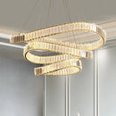 GobekUsa Irregular Steel & K9 Crystal LED Pendant Chandelier for Foyer, Dimmable Lighting