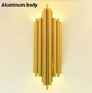 GobekUsa Golden LED Tube Wall Sconce Light for Living Room, Dining Hall, Stair Decor