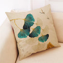 GobekUsa Ginkgo Leaves Linen Cushion Cover for Modern Home Decor & Living Room