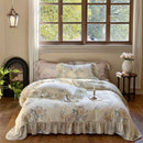 GobekUsa French Rose Flowers Print Bedding Set, Elegant Ruffles Princess Collection