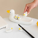 GobekUsa Duck Chopstick Holder Tray White Rabbit Porcelain Plate Home Decor