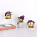 GobekUsa Brass Purple Crystal Pomegranate Ornament - Luxury Home Decor & Artwork