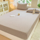 GobekUsa Cotton Jacquard Fitted Sheet Set with 2 Pillowcases, Dustproof & Anti-Slip