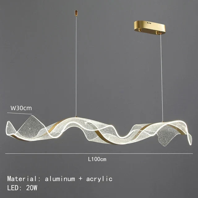 GobekUsa LED Acrylic Chandelier Dining Room Light Fixtures Adjustable Kitchen Hanging Lamp, photo 8 of 8