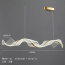 GobekUsa LED Acrylic Chandelier Dining Room Light Fixtures Adjustable Kitchen Hanging Lamp