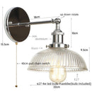 GobekUsa Clear Glass LED Wall Sconce | Industrial Rural Stair Light Fixtures