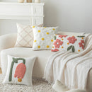 GobekUsa Geometric Embroidery Beige Floor Pillow Cover for Living Room Sofa