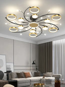 GobekUsa Gold Aluminum LED Chandelier with K9 Crystal, Luxury Pendant Lights for Home Décor