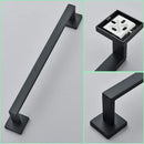 GobekUsa Black Bathroom Hardware Set: Robe Hook, Towel Rail, Shelf, Tissue Holder