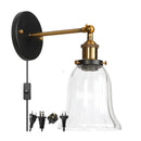 GobekUsa Industrial Clear Glass Wall Sconce Light for Stair, Foyer, Bedroom.