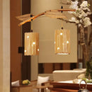 GobekUsa Bamboo Art Chandelier: Retro Korean Living Room Lights for Tea House & Restaurant