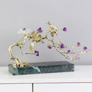 GobekUsa Crystal Golden Tree Handicraft: Artisan Metal Figurine for Home Decor