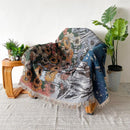 GobekUsa Bohemian Throw Blanket - Geometric Abstract Tapestry Sofa Cover with Tassel - Living Room Decor Rug
