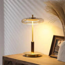 GobekUsa Gold Lustre Glass Mushroom Table Lamp for Bedroom Living Room Study