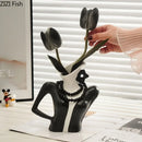 GobekUsa Elegant Dames Ceramic Vase Figure Flower Pot Desk Decoration Room Decor