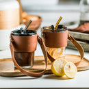 GobekUsa 450ml Glass Coffee Cup with Lid and Straw | Stylish Heat-Resistant Glass Mug