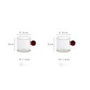GobekUsa Glass Espresso Cups Set with Saucers, Handle, 110ml - Table Decor and More