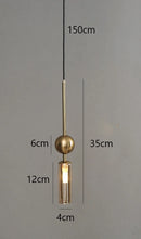 Nordic Gold and Black Glass Pendant Light
