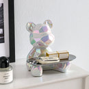 GobekUsa Geometric Bear Piggy Bank Key Tray Cosmetic Bookshelf Statue & Storage Box